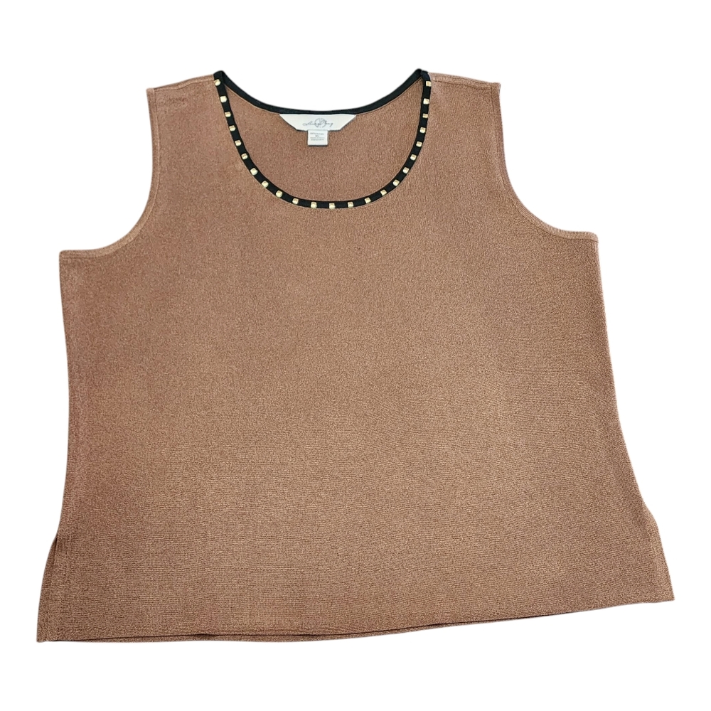 Ming Wang Brown Sleeveless Top Size XL